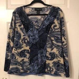 Lane Bryant Venezia blue paisley top, size 18/20